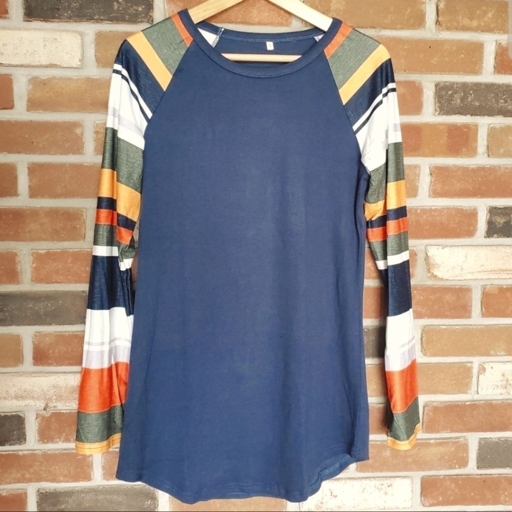 NEW Piper Stripe Long Sleeve Tee - Navy Body